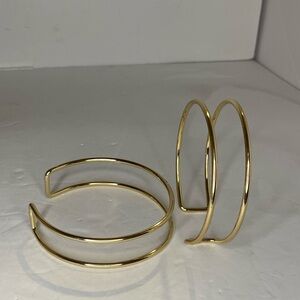 2Pcs Gold Arm Cuff Jewelry for Women Upper Arm Bracelet Bangle Open Adjustable